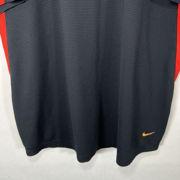 Vintage Y2K Nike T Shirt Mens Size Large Black Red Waffle Knit Gray Tag SS - Picture 3 of 13